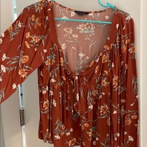 Burnt orange floral top